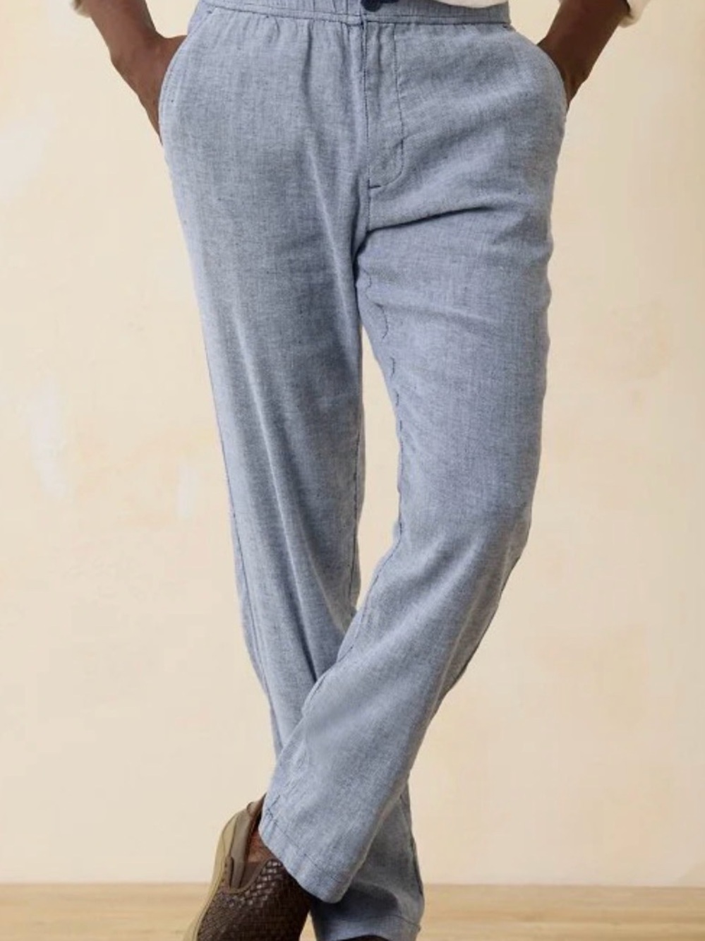 Tommy Bahama Light Gray Linen-Blend Casual Chinos